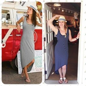 Athleta striped cross shore maxi dress NWOT